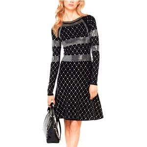 Michael Kors Collection Black studded jersey dress in Size Small